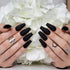 Hypnaughty 24 Pcs Noir Black Matte Luxury Coffin Press on Nails with Glue, Medium Long Solid Black Color