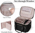 Travel Makeup Bag with 2 Pouches and Adjustable Dividers, Large Cosmetic Case Organizer for Women, Black (Patented
