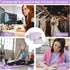 2pcs Personalized Initial Makeup Bag A-Z, Monogram Travel Toiletry Bag for Women & Teen Girls, Purple, E