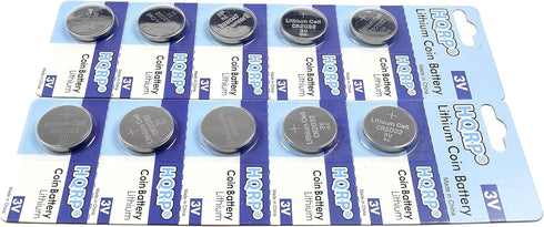 HQRP 10-Pack CR2032 3-Volt Lithium Cell Battery, CR2032L
