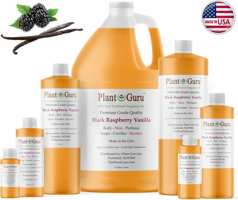 Black Raspberry Vanilla Fragrance Oil 4 fl. oz. Scented Oil for DIY Soap Making, Candles, Bath Bombs, Body Butters. Used in Aromatherapy Diffusers, Burners and Warmers. Add to Lotions and Creams.
