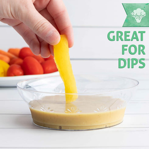 PLASTICPRO 10 oz Hard Plastic Soup Bowls - Premium Quality Disposable Clear Bowl Pack of 20