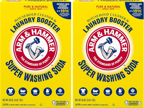 ARM & HAMMER Super Washing Soda Household Cleaner and Laundry Booster, 55