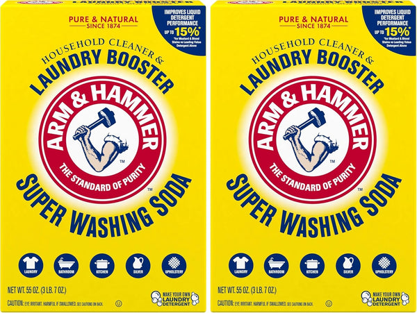 ARM & HAMMER Super Washing Soda Household Cleaner and Laundry Booster, 55