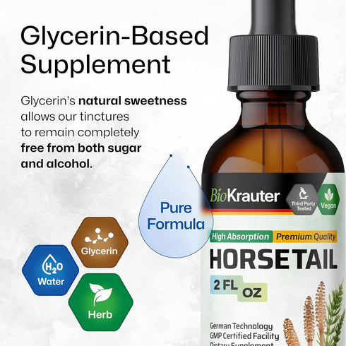 Horsetail Tincture, Organic Horsetail Herb for Hair Growth, 2 Fl.Oz. Pure Ingredients Liquid Extract