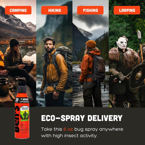 Ben's Eco Tick & Insect Repellent Spray - 30% DEET Bug Spray for Mosquitoes, Ticks - 6 oz (2 Pack) - Up to 7 Hours