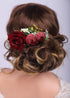Kercisbeauty Red Rose Burgundy Hair Comb, Vintage Bridal Floral Headband for Women Girls Party