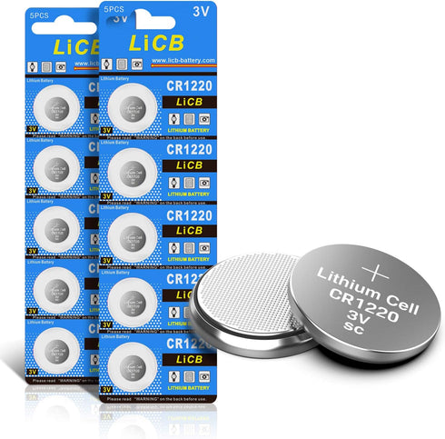 LiCB 10 Pack CR1220 3V Lithium Batteries