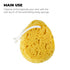 Jacent Deep Cleaning Foam Body Sponge for Bath and Shower, Soft Loofah Scrubber for Men & Women, Yellow