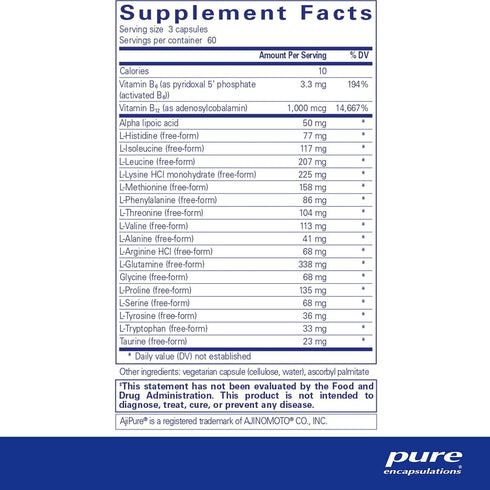 Pure Encapsulations Amino-NR, 180 Capsules, Natural Ratio Amino Acid Complex for Immune Function