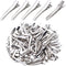Single Prong Alligator Hairpins, 100 Pieces Silver Metal Curl Crocodile Hair Clips, 34mm for Hair Care Salon DIY Craft