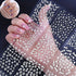 White Flower Nail Stickers, 30 Sheets 3D Self-Adhesive Floral Nail Art Supplies for Women Girls Manicure Tips
