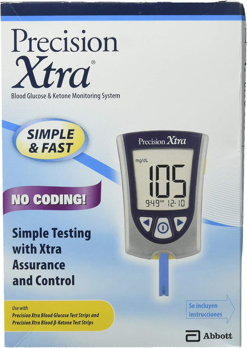 DSS Precision Xtra Blood Glucose Meter Kit (1 Kit), Results in 5 Seconds, Strips Not Included