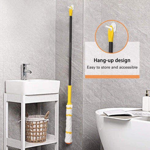 Self-Wringing Twist Mop for Floor Cleaning, Long Handled Microfiber Mop with Top Scouring Pad, 57-inch