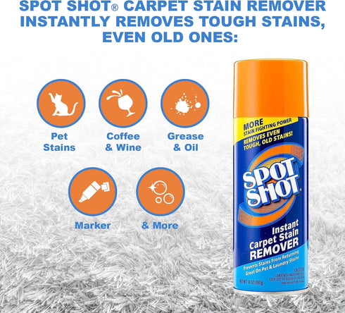 Spot Shot 14 oz 2 Pack Instant Carpet Stain Remover Aerosol can
