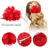 Sibba Red Flower Hair Clips, Rose Hairpin Barrettes for Women Girls, Floral Accessories for Travel Wedding