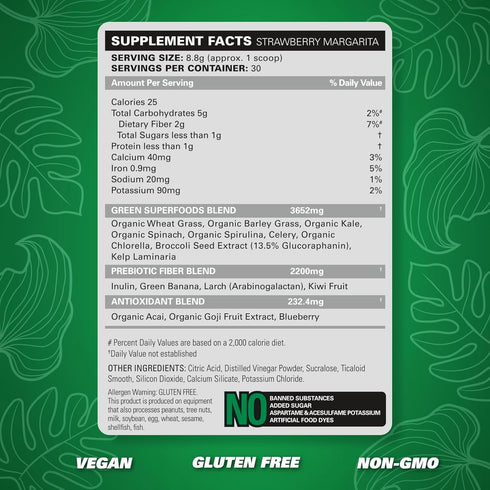 Immunity 30 EHP Labs OxyGreens Super Greens Powder - Spirulina & Chlorella Superfood, Green Juice Powder & Greens
