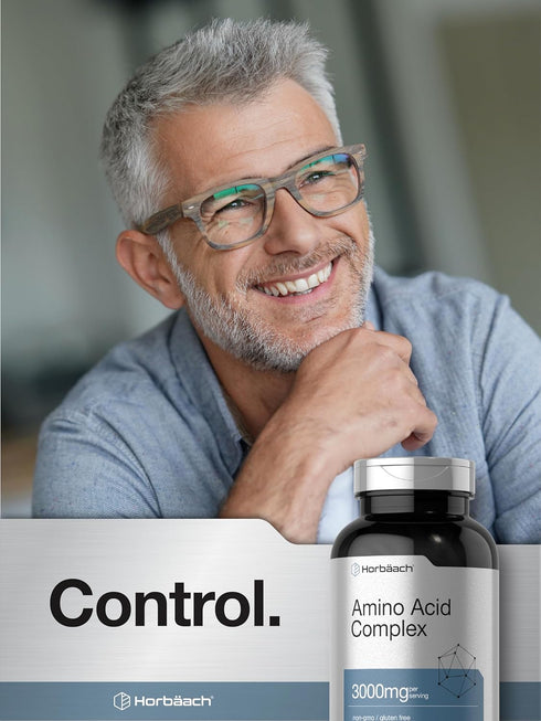 Horbaach Amino Acid Complex 3000mg - 250 Caplets, Non-GMO, Gluten Free Supplement