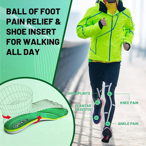 220lbs+ High Arch Support Insert, Orthotic Insole for Plantar Fasciitis Relief, Flat Feet Comfort, Size 8, 270MM