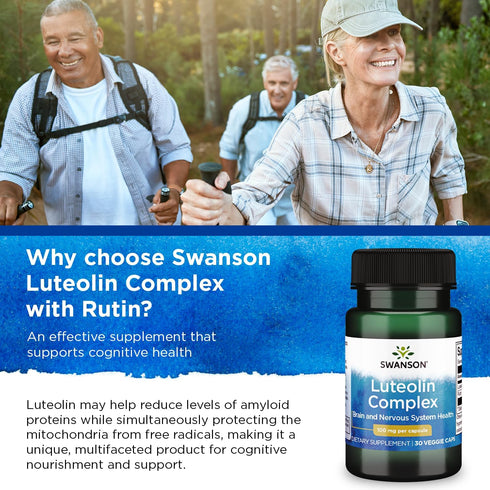 Swanson Luteolin Complex w/Rutin, Brain Support Supplement, 30 Veggie Capsules