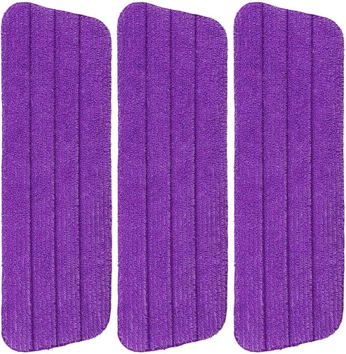 16.5 Inch Microfiber Replacement Mop Pads, Reusable 3 Pack Flat Heads for Wet or Dry Floor Cleaning