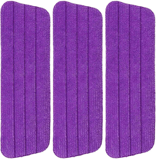 16.5 Inch Microfiber Replacement Mop Pads, Reusable 3 Pack Flat Heads for Wet or Dry Floor Cleaning