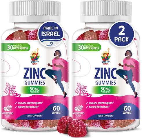 Zinc Gummies for Adults | Zinc Chewable Gummy for Immune Support, Powerful Natural Antioxidant Non-GMO Supplement for