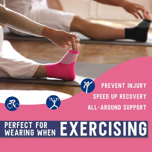Compression Socks for Women & Men Open Toe (3 Pairs), Ankle Brace Compression Sleeve for Swelling Relief