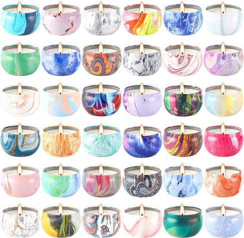 Wfmolcand Set 2.5 oz36 Pack, Scented Candles Gift Soy Wax Aromatherapy Candles for Home, Travel Tin Candles for Yoga