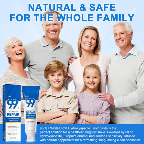 Rulviou 9.9% 4.23 Oz Hydroxyapatite Toothpaste, Protects Enamel and Strengthens Teeth, Cleans and Cares for Oral