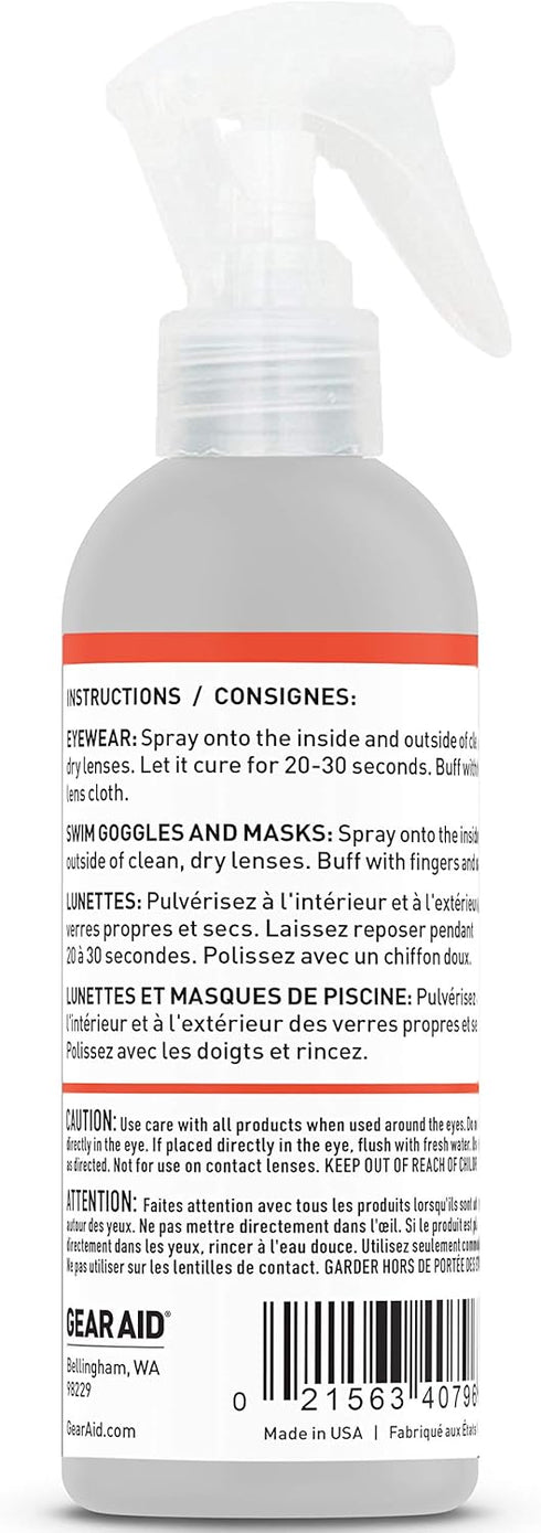Gear AID Anti-Fog Spray and Cleaner for Goggles, Masks, and Glasses
