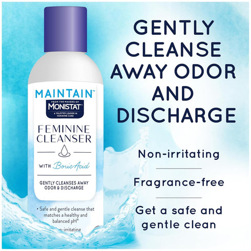Monistat Boric Acid Feminine Cleanser - Fragrance Free Feminine Wash, 10 Fl Oz, 1 Pack
