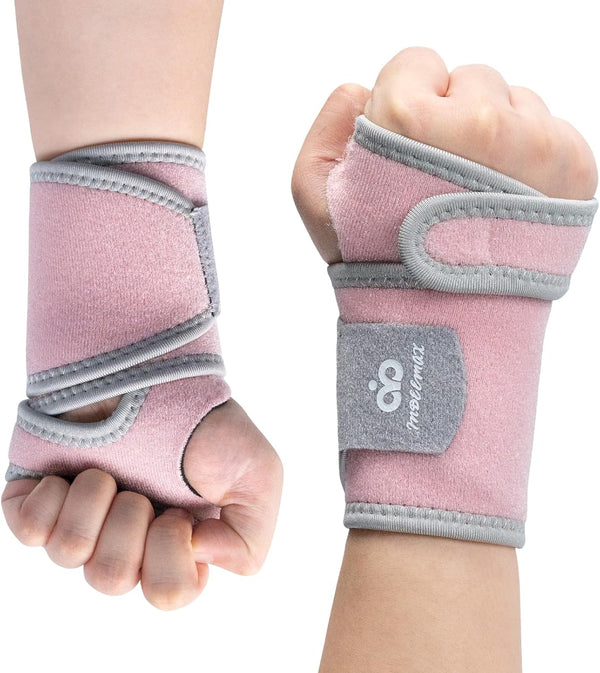 INDEEMAX 2 Pack Copper Wrist Brace Support for Carpal Tunnel, Adjustable Compression Wraps for Pain Relief