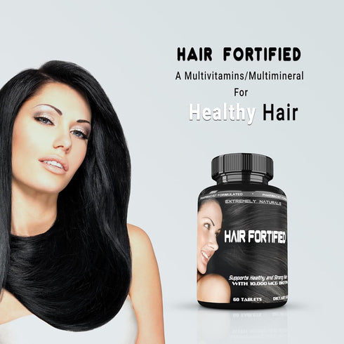 HAIR FORTIFIED Hair Growth Product - Biotin 10000 Mcg | Keratin & Silica Supplement for Fuller, Thicker Hair (60