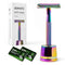 Safety Razor for Women - 5 Blades with Delicate Box, Free of Plastic (Stand Style Rainbow Razor)