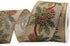 Jute Swirl Wired Ribbon Pinecone Christmas Burlap Ribbon, 2-1/2 Inch x 11Yards, for Xmas Home Decor, Gift Wrapping, Bow Making, Wreath, DIY Crafts by HATIANGE