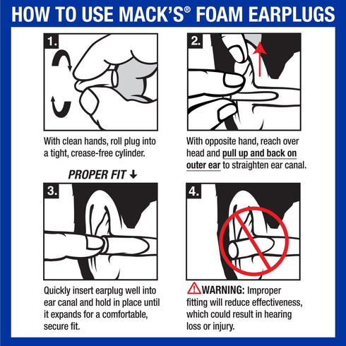 Mack’s Slim Fit Soft Foam Earplugs, 7 Pair with Travel Case, Small Ear Plugs for Sleeping, Snoring