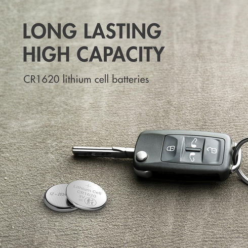Tenergy CR1620 3V 5 Count Lithium Button Cell Battery, for Car Keys, Watches, Calculators, Remote Controls