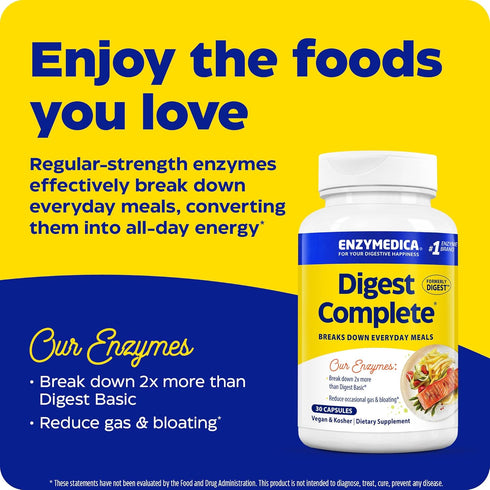 Enzymedica Digest, Complete Digestive Enzyme Formula, 30 Capsules