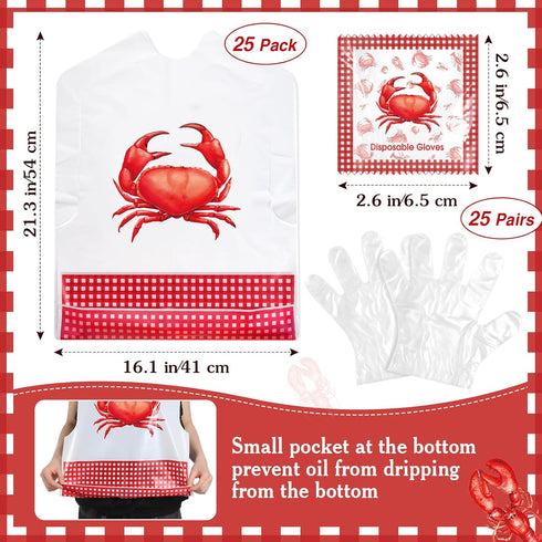 Set Chicingyou Crawfish Boil Party - Includes Table Cover, Gloves & Lobster Bibs
