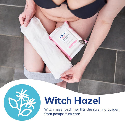 Dr. Talbot's Mom Postpartum Perineal Pad Liners - Instant Cooling Witch Hazel Pad Liners for Postpartum Care - 24 Liners