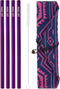 LAST STRAW Geometric Roll Bag Collection – Stainless Steel Purple Cocktail Straws and Brush in Rollbag