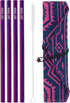 LAST STRAW Geometric Roll Bag Collection – Stainless Steel Purple Cocktail Straws and Brush in Rollbag