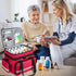Jaffzora Large Pill Bottle Organizer, Double Layers Medicine Storage Bag with Lockable Zippers and Shoulder