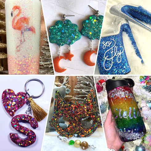 Holographic Chunky Glitter Sequins - 12 Colors Mixed Cosmetic Glitter for Face Body Eye Hair Nail Art Makeup