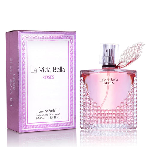 La Vida Bella Roses Eau De Parfum for Women - Floral Amber Fragrance, 100ml Bottle