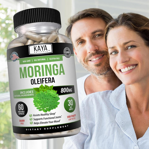 Kaya Naturals Moringa Leaf Extract - Pure Miracle Tree Moringa - Complete Greens Superfood Supplement - 60 Veggie Count