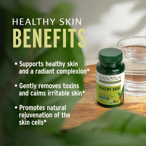 Banyan Botanicals Healthy Skin – Organic Skin Supplement for Radiant and Healthy Looking Skin – 90 Tablets, Non-GMO
