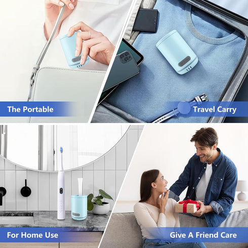 UV Toothbrush Covers Case and Holder with Light,Toothbrush Covers with Holder, Rechargeable Portable Toothbrush Cleaner
