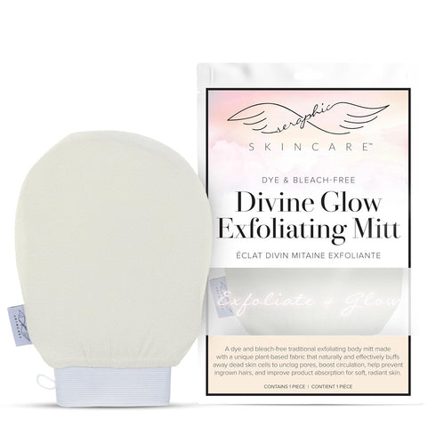 Seraphic Skincare Divine Glow Exfoliating Mitt (1pc) – Vegan Viscose Korean Exfoliating Glove for Body Exfoliation